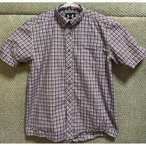Under Armour Short Sleeve‎ Button Down Red Men's Size Large